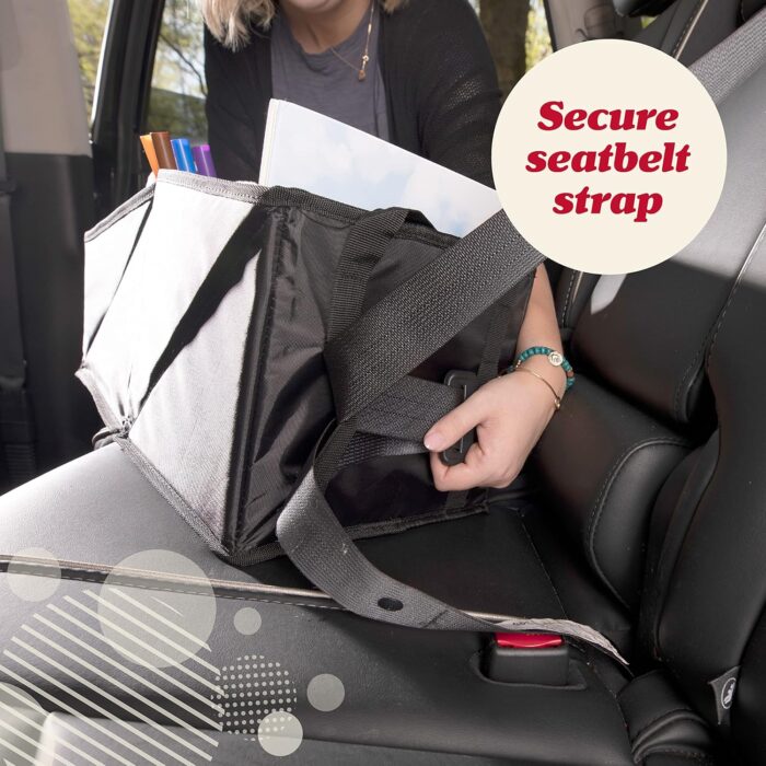 Lusso Gear Car Seat Organizer with Cup Holders for Front, Back, Passenger Seats, Truck and Van, 9 Auto Storage Compartments for Travel Organization of Trunk, Seats, Mobile Office (Gray) - Image 5