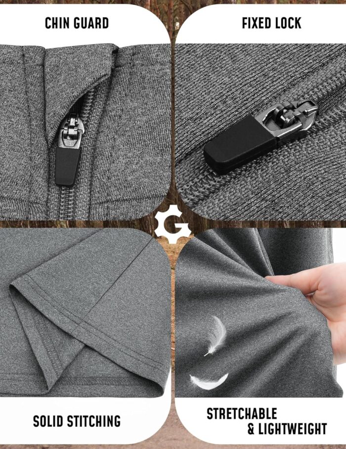 3Pack Quarter Zip Pullover Men Long Sleeve Sweatshirts Running Athletic Golf Gym Shirt Quick Dry - Image 3