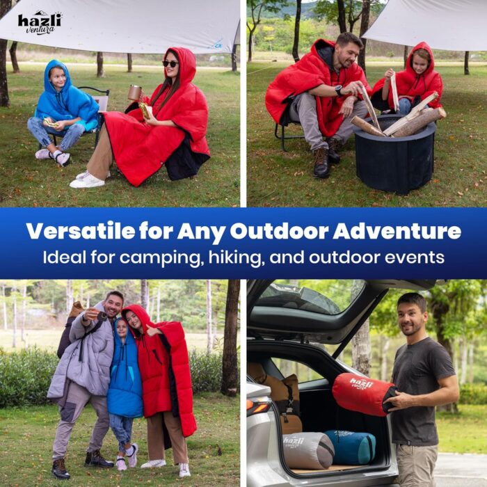 hazli Warm Camping Blanket - Stadium Blanket, Wearable Sleeping Bag Adult, Stadium Sack, Stadium Blankets for Cold Weather, Outdoor Sports Mom Essentials, Stadium Sak, Outdoor Blanket for Sports - Image 4