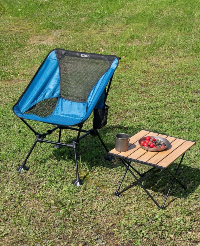 iClimb Ultralight Compact Camping Folding Table with Carry Bag (Nature- S) - Image 2