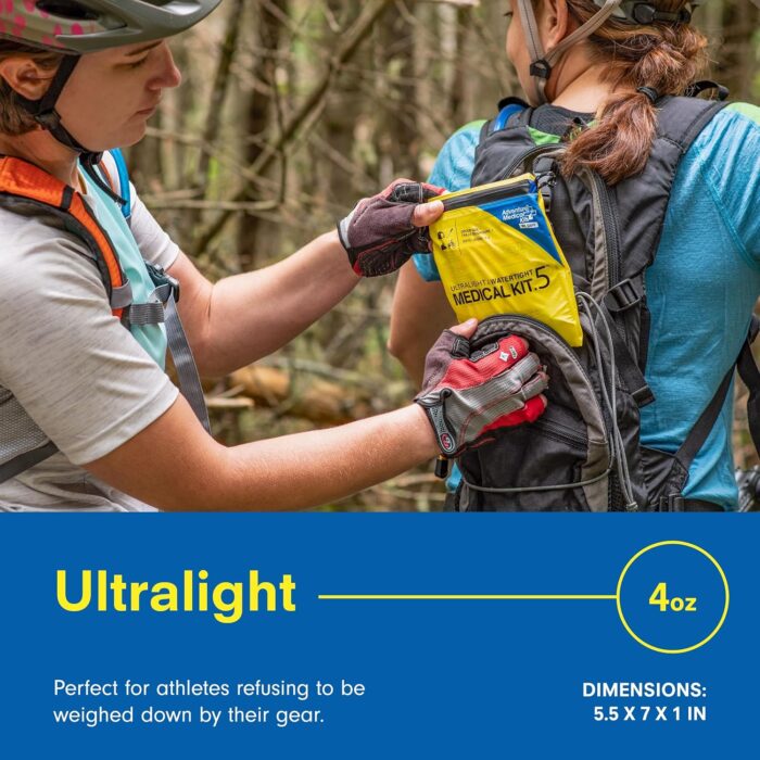 Adventure Medical Kit Ultralight/Watertight Medical Kit .5-1 Person, 1-2 Days - Includes Bandages, Blister Essentials & More - Perfect for Hiking, Biking & Climbing - Image 3