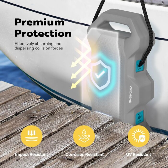 VIVOHOME EVA Boat Fenders for Docking, Boat Bumpers with Nylon Rope, and Fixed Lock Fit for Yachts, Sailing Dinghies, Bass Boats - Image 3