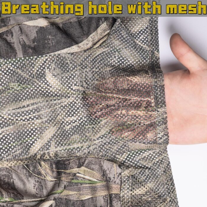 Camo Balaclava Face Mask with Mesh Breathable Holes for Man and Women-Huning Fishing Sking Windproof UV Protection - Image 2