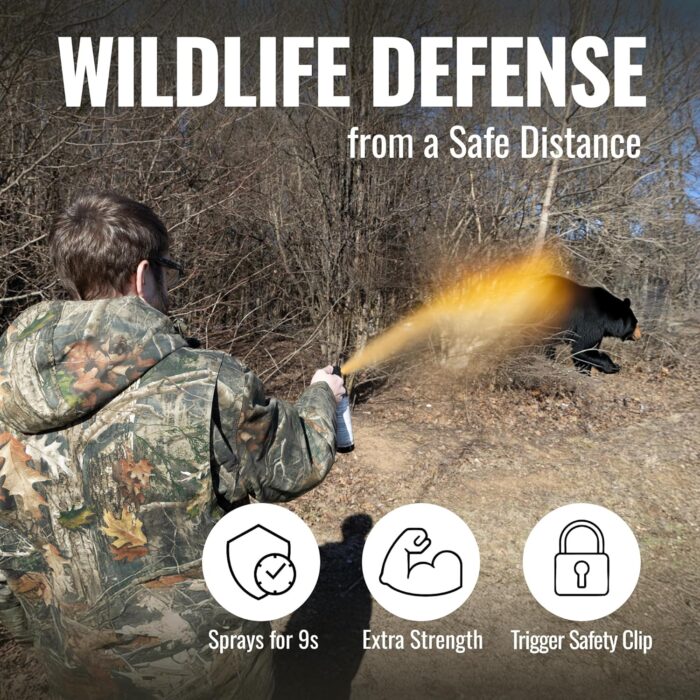 Mace Bear Spray - Guard Alaska Bear Deterrent & Self Defense Spray, 9.17 oz, 40 Feet Range, EPA Registered, Max Strength 20% OC Wildlife Safe Formula, Great for Hiking, Camping, Hunting - Image 3