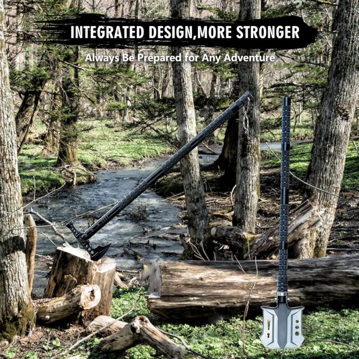 Camping Shovel Axe Outdoor Survival Shovel Set with High Carbon Steel Camping Gear for Men Outdoor Caming Hiking Backpacking Emergency - Image 6