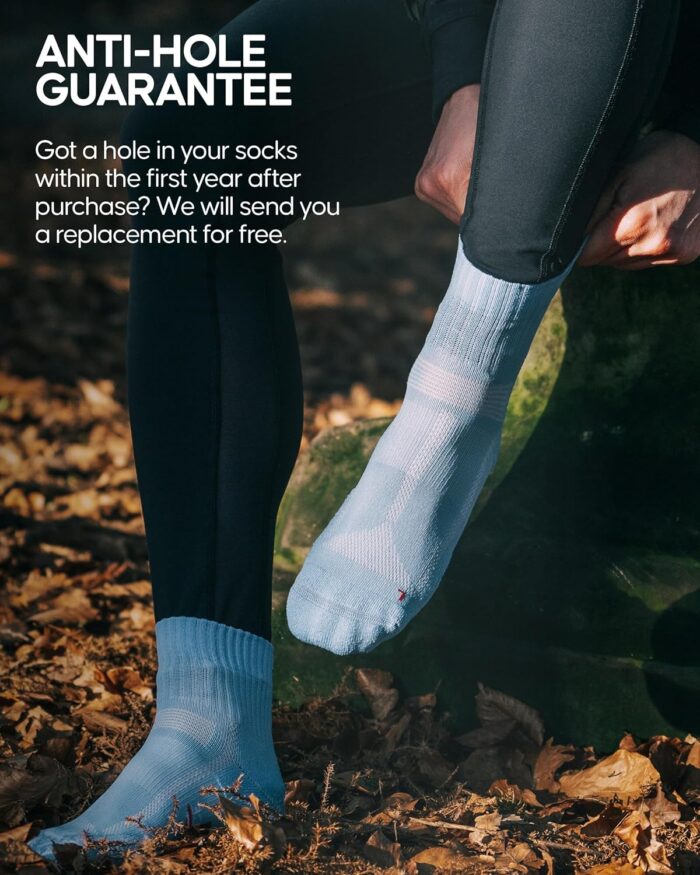 DANISH ENDURANCE Cushioned Running Socks for Long Distances, Quarter Length, Anti-Blister for Men & Women, 3 and 5 Pack - Image 4