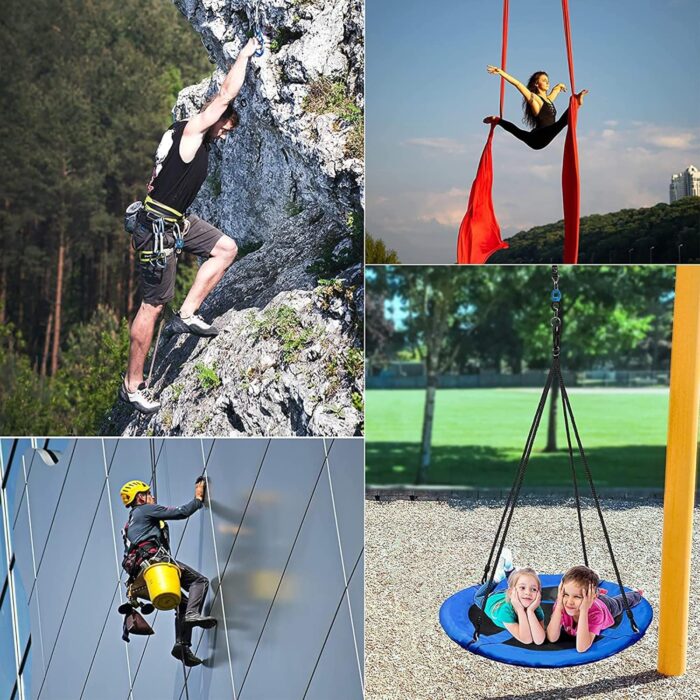 PACEARTH Swing Swivel 35KN Breaking Strength 360° Rotator Safety Rotational Device Hanging Accessory for Rock Climbing, Hanging Hammock, Web Tree Swing, Aerial Dance, Children's Swing Spinner Hanger - Image 6