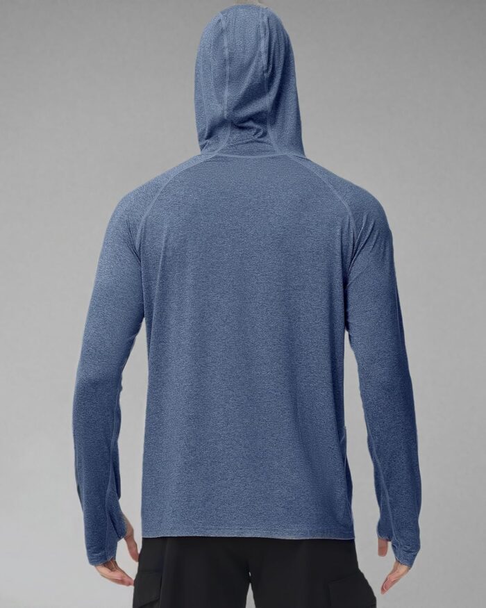 Roadbox Mens UPF 50+ Fishing Shirts, Long Sleeve UV Sun Hoodie, Hiking Running Swim Athletic Workout Shirt - Image 6