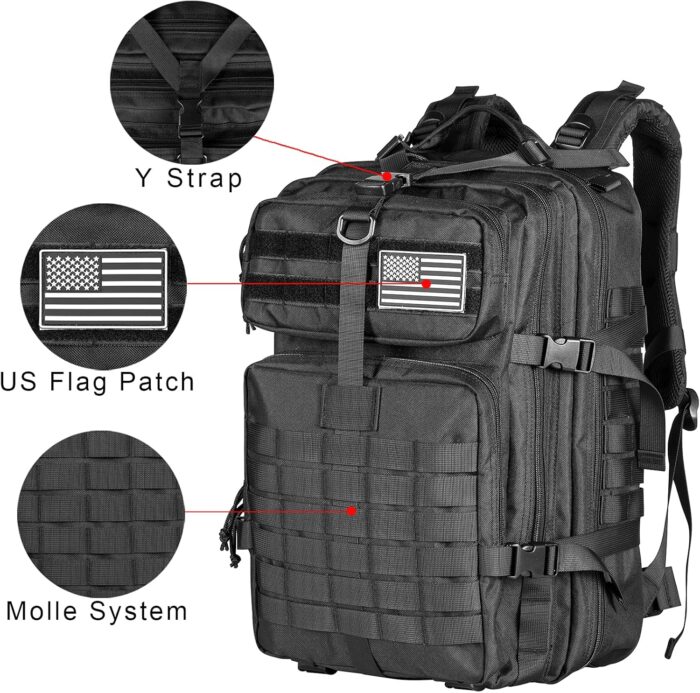Himal Outdoors Military Tactical Backpack - Large Army 3 Day Assault Pack Molle Bag Rucksack,40L - Image 3