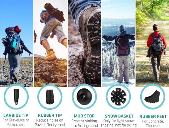 TREKOLOGY Trek-Z Cork Grip Trekking Poles – Lightweight Folding Hiking Poles, Adjustable Height, Compact Travel Design, Aircraft-Grade Aluminum Walking Sticks for Men & Women - Image 6