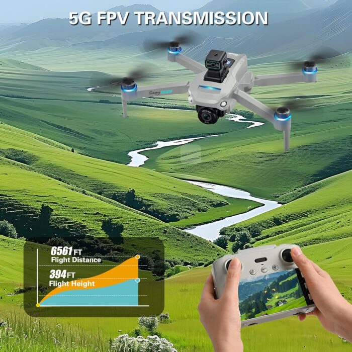 Drone with 4K UHD Camera for Adults,GPS RC Drone Brushless Motor,Upgraded Tablet Screen,Gimbal EIS, Smart FPV Foldable Quadcopter for Beginners, Auto Return, Follow Me, Waypoints, 60 Mins Flight Time,Gift, with Obstacle Avoidance - Image 5