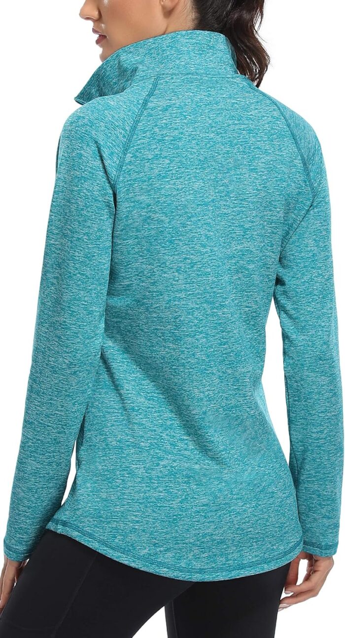 Miusey Womens Quarter Zip Running Pullover Jackets Long Sleeve Workout Tops (PRIME) - Image 6