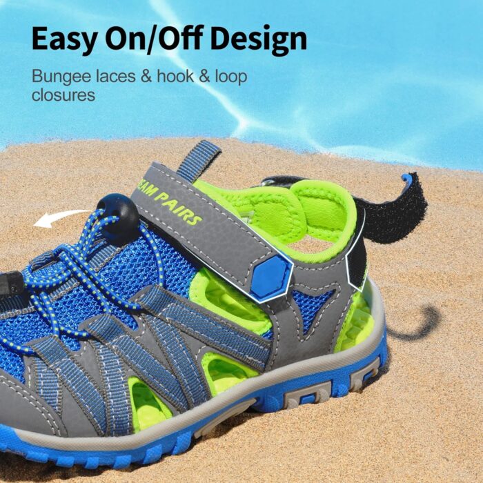 DREAM PAIRS Boys Girls Closed-Toe Outdoor Summer Sport Sandals for Little/Big Kid - Image 2