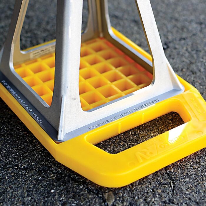 Camco Camper/RV Stabilizing Jack Pads - Features Interlocking Design & Includes Handy Strap for RV Storage and Organization - Molded of Strong UV Stabilized Polypropylene - 4-Pack (44595) - Image 5