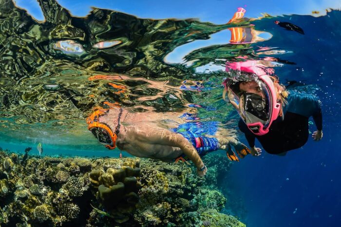 OCEAN REEF - Aria QR + Quick Release Snorkeling Mask - Full Face Snorkeling Mask - 180 Degree Underwater Vision - 8 Colours and 4 Sizes - Image 6