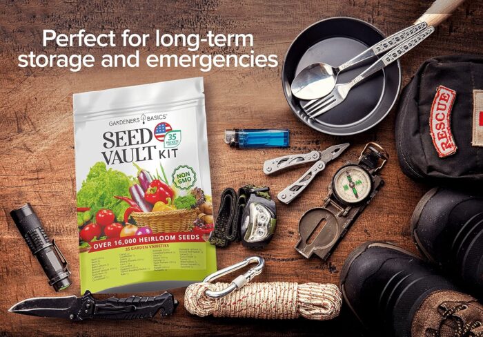 Gardeners Basics Survival Vegetable Seeds Garden Kit Over 16,000 Seeds Non-GMO and Heirloom, Great for Emergency Bugout Survival Gear 35 Varieties Seeds for Planting Vegetables 35 Free Plant Markers - Image 8