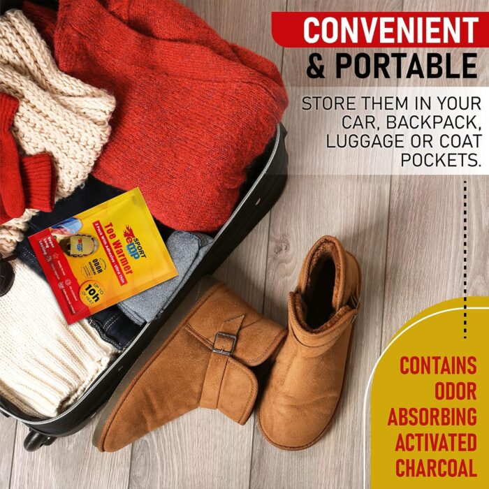 Toe Warmers - Up to 10 Hours of Heat, Easily Apply with Adhesive - Ultra Thin, Easy, All Natural - Air Activated, Odorless Hot Toe Warmers - Sport Temp - Image 5