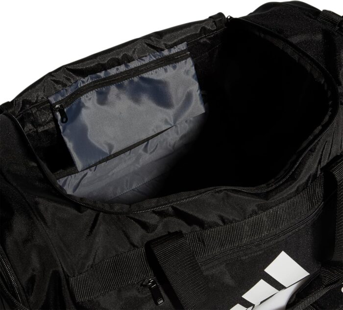 adidas Unisex Defender 4.0 Gym Duffel Bag for Men and Women, Black/White, Medium (66L) - Image 2