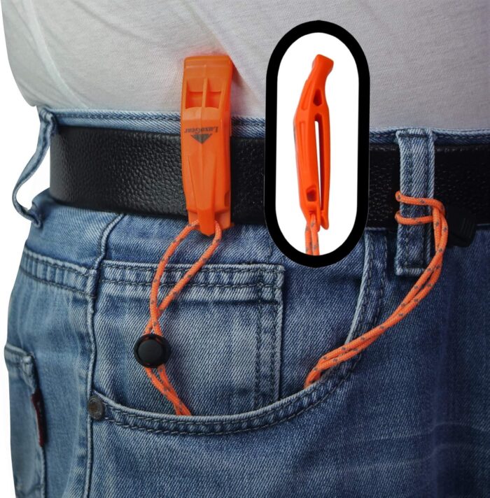 Emergency Whistles with Lanyard Safety Whistle Survival Shrill Loud Blast for Kayak Life Vest Jacket Boating Fishing Boat Camping Hiking Hunting Rescue Signaling Kids Lifeguard Plastic 2 Pack - Image 5