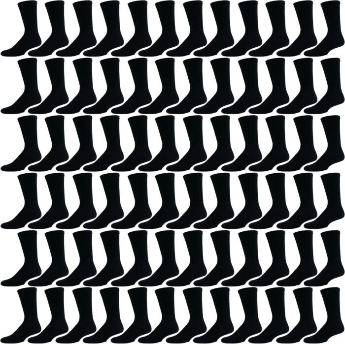 Winterlace 72 Pairs 80% Cotton Crew Socks Men Women, Athletic Casual Moisture Wicking Bulk Pack Sport