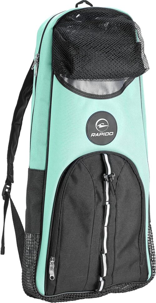 Phantom Aquatics Rapido Snorkeling Backpack with Shoulder Strap - Fits Snorkel Mask Fin Snore Set and More - Ideal Snorkel Travel Bag, Snorkeling Gear Equipment and Water Sports