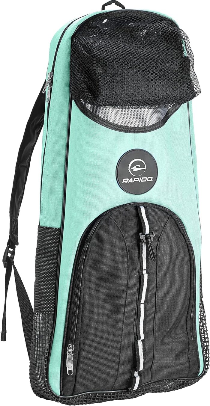 Phantom Aquatics Rapido Snorkeling Backpack with Shoulder Strap - Fits Snorkel Mask Fin Snore Set and More - Ideal Snorkel Travel Bag, Snorkeling Gear Equipment and Water Sports