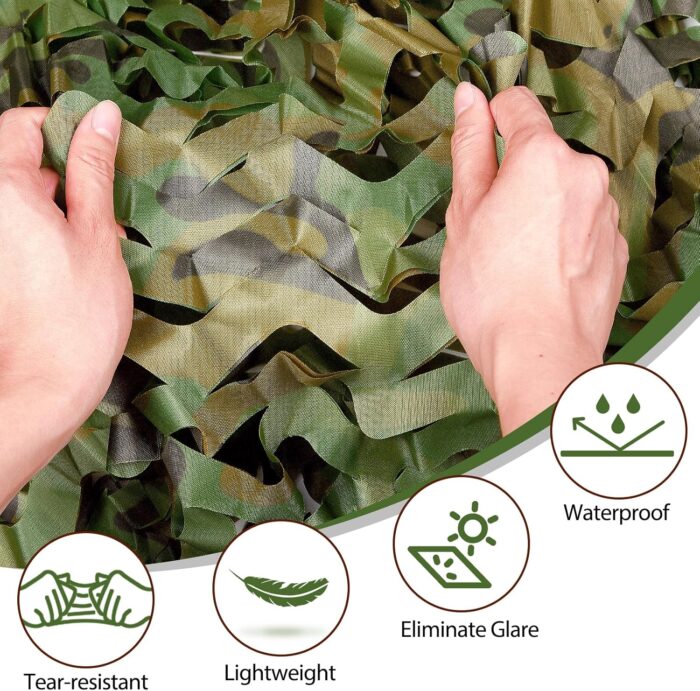 Camo Netting Camouflage Netting 20X20 10X20 10X10 Bulk Roll Burlap Camo Tarp Sunshade Net for Hunting Blind Military Dinosaur Birthday Theme Party Decoration Camping Shooting - Image 2