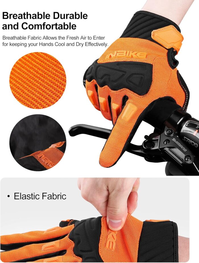 INBIKE Mountain Bike Gloves for Men Knuckle Guard Padded Men's Cycling Gloves Breathable for MTB Motocross Racing Dirtbike - Image 4