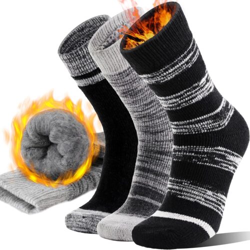 Anlisim Thermal Winter Warm Socks 3 Pairs for Men Women Extra Thick Insulated Ski Crew Boot Socks for Extreme Cold Weather
