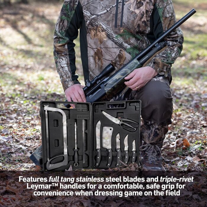 Maxam Game Processing Set, for Field Dressing Deer and Other Game, Fully Portable in a Durable Case, 13-Piece - Image 3