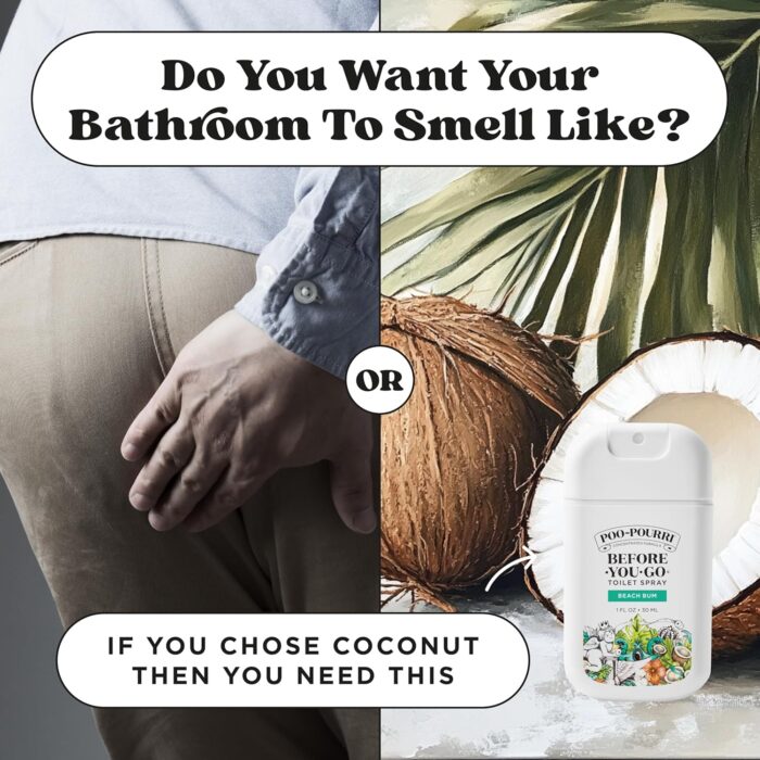 Poo-Pourri Before-You-Go Toilet Spray, Beach Bum, 1 Fl Oz Pocket Travel Size - Coconut, Orchid and Toasted Praline - Image 9