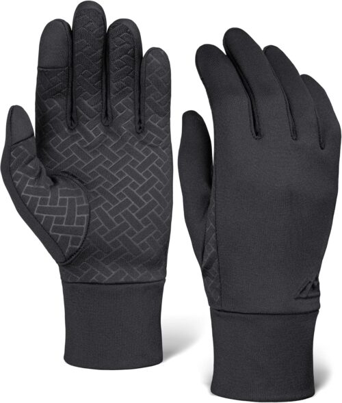 Tough Outdoors Running Gloves - Touch Screen Ski Glove Liners - Men's Winter Gloves - Glove Liners for Cold Weather