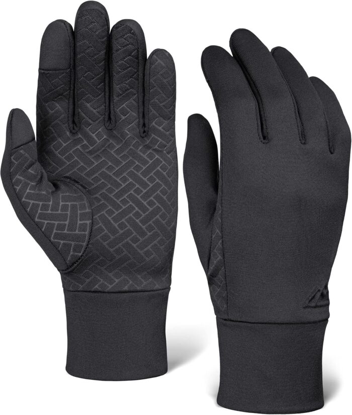 Tough Outdoors Running Gloves - Touch Screen Ski Glove Liners - Men's Winter Gloves - Glove Liners for Cold Weather
