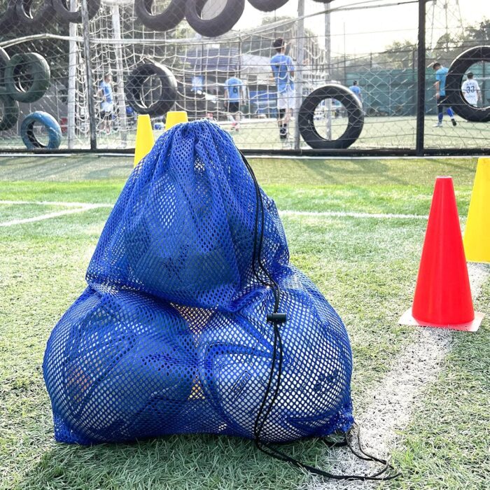 3 Pack Mesh Gear Bag Oversized 19" x 27" For Snorkel Scuba Swim Dive Gear Oversized Drawstring Net Bag for Sports Equipment, Gym, Beach, Pools Toys, Balls, Laundry, Scalloping Collect, Black & Blue - Image 6