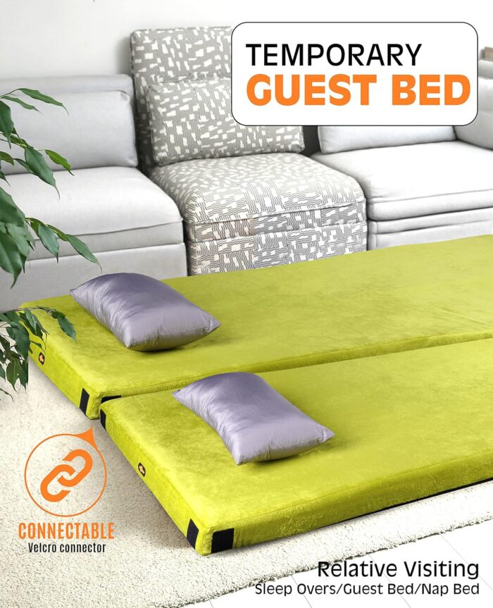 3 Inch GAIALOOP Thick Memory Foam Camping Mattress Sleeping Pad [Car/Tent/Cot] Glamping Portable Floor Mat Roll Up Futon Mattress for Guests Sleepover - Image 5