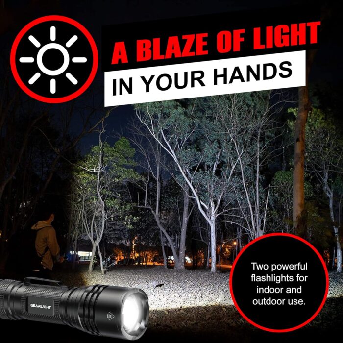 GearLight LED Tactical Flashlights High Lumens - Mini Flashlights for EDC Carry - Compact Powerful Emergency Flashlight Made from Military-Grade Aluminum - Drop Resistant and Water Resistant - Image 2