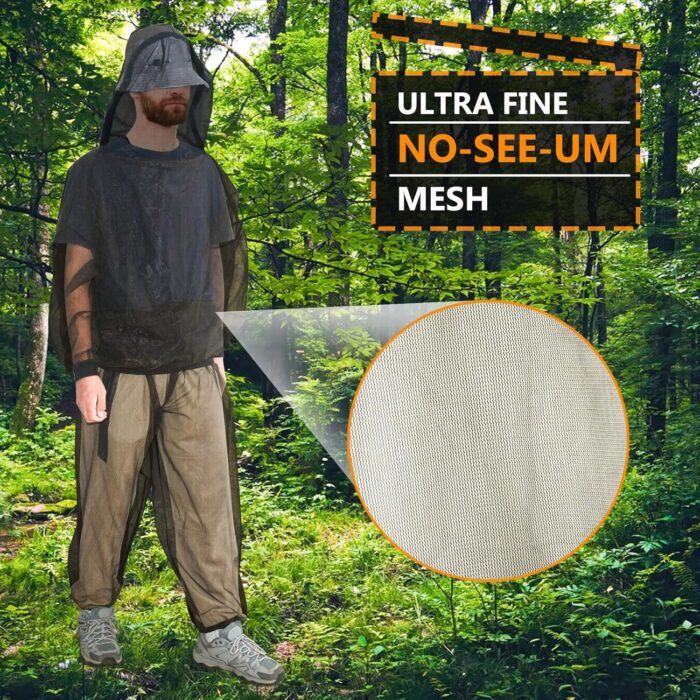South to East Mosquito Suit - Net Bug Mesh Pants & Jacket with Hood for Outdoor Protection from Bugs, Flies, Gnats, No-See-Ums & Midges - Mosquito Clothing for Men & Women with Carrybag, M Size - Image 7