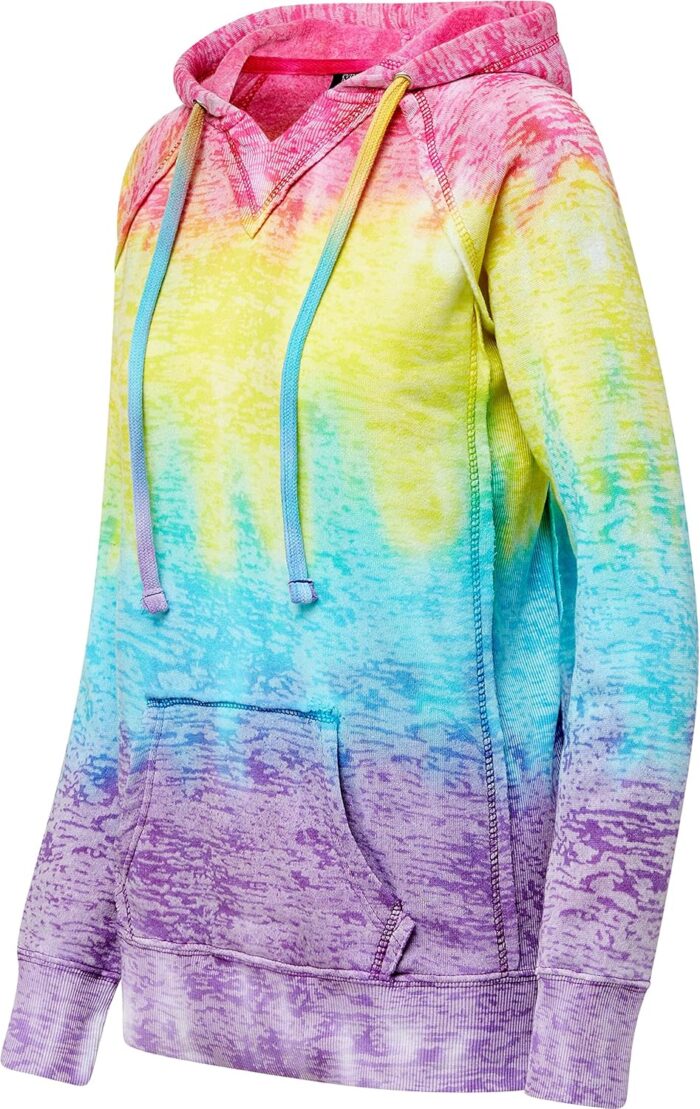 MV Sport Tie Dye Sweatshirts Hoodies for Women Rainbow Lightweight Pullover - Cotton Fleece Hoodie for Fall Winter Outfits - Image 2