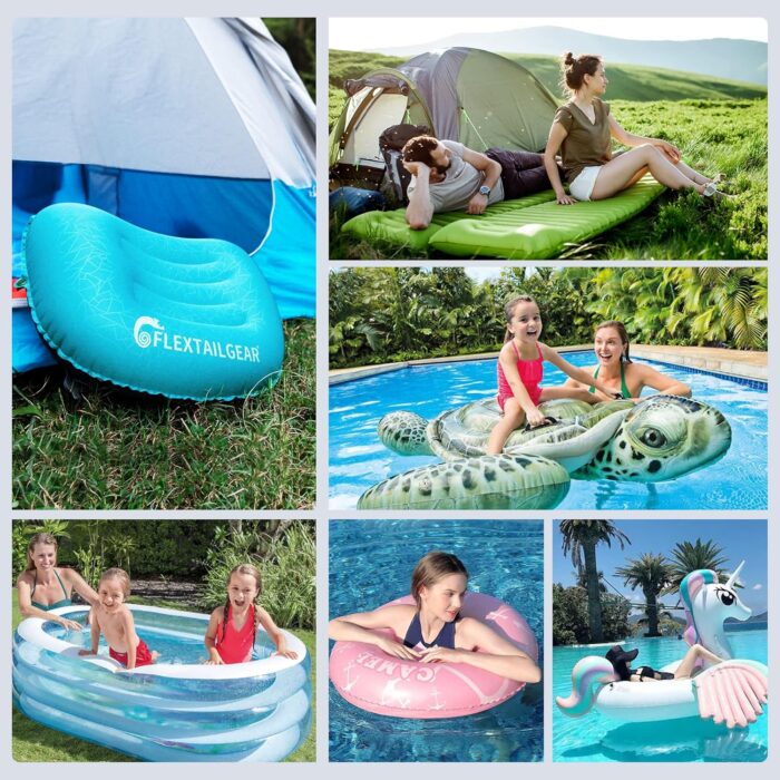 FLEXTAILGEAR Tiny Portable Ultra-Mini Air Pump with 1300mAh Battery USB Rechargeable to Inflate Deflate for Pool Floats Air Bed Mattress Swimming Ring Vacuum Storage Bags (Grey) - Image 7