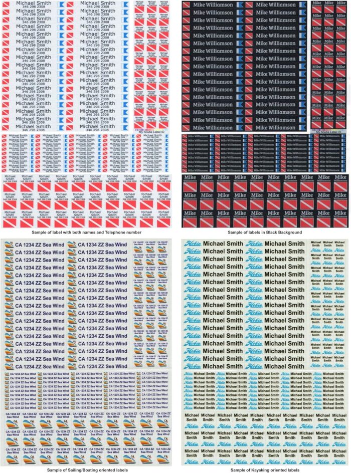 Personalized Waterproof 3M Sticker Labels for Scuba Diving Gear, Boating Gear, Fishing Gear, Kayak Gear and Camping Gear - Image 2