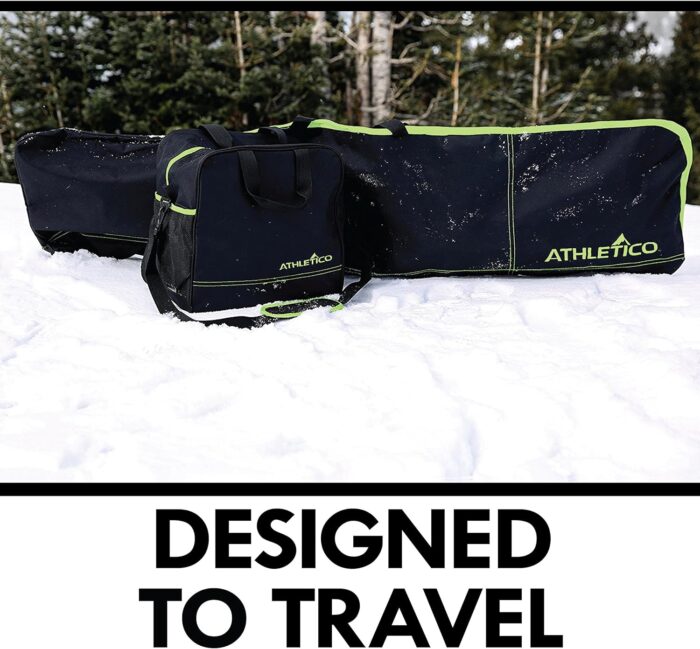 Athletico Two-Piece Snowboard and Boot Bag Combo | Store & Transport Snowboard Up to 165 CM and Boots Up To Size 13 | Includes 1 Snowboard Bag & 1 Boot Bag (Black) - Image 4