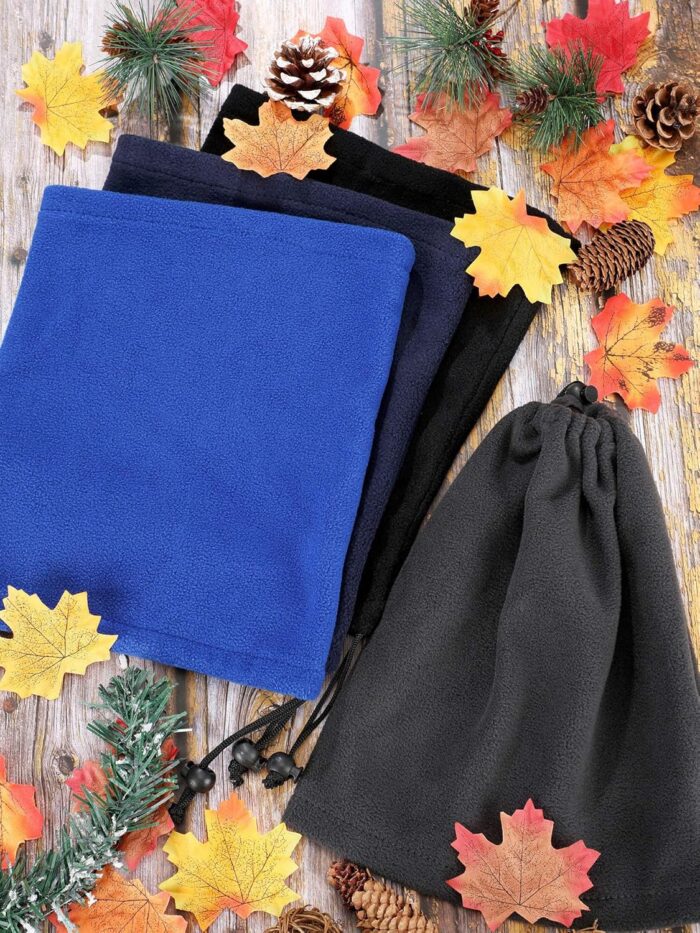 4 Pieces Winter Neck Warmers Fleece Gaiter Windproof Face Covering - Image 6
