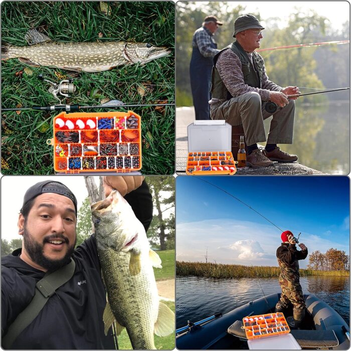 PLUSINNO Fishing Lures Baits Tackle Including Crankbaits, Spinnerbaits, Plastic Worms, Jigs, Topwater Lures, Tackle Box and More Fishing Gear Lures Kit Set, 102/302Pcs Fishing Lure Tackle - Image 5
