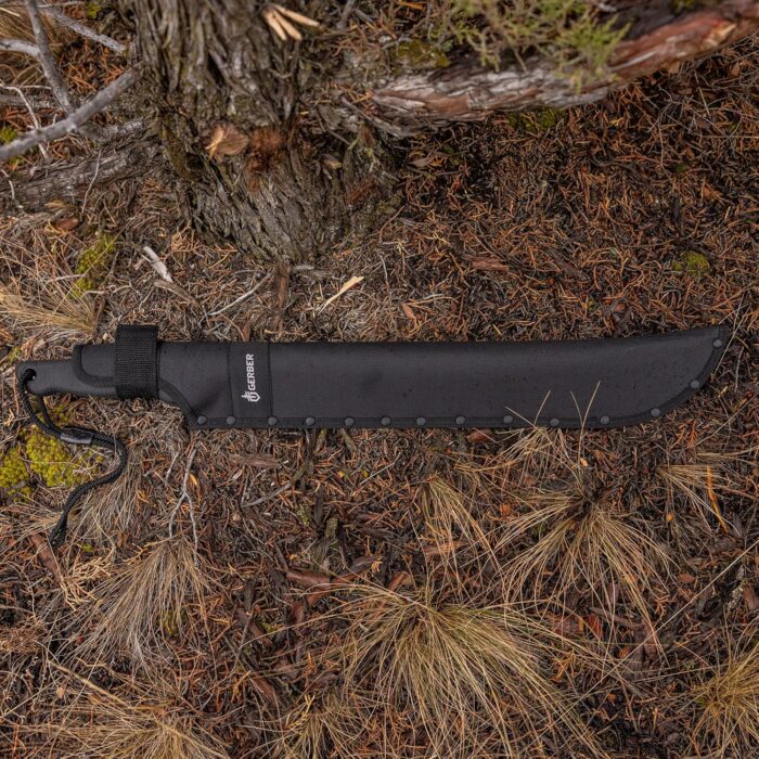 Gerber Gear Gator Machete 25" with Plain Edge Blade and Saw, Gator Grip and Protective Sheath for Gardening, Survival, Hunting, Camping and Bushcraft, Black - Image 7