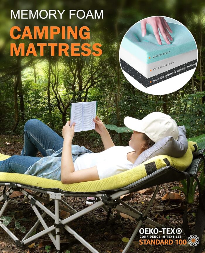 3 Inch GAIALOOP Thick Memory Foam Camping Mattress Sleeping Pad [Car/Tent/Cot] Glamping Portable Floor Mat Roll Up Futon Mattress for Guests Sleepover - Image 9