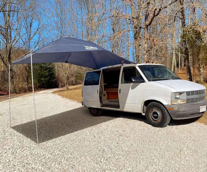 Versatility Camping Tent for Truck Bed,SUV RVing, Van,Trailer and Overlanding Portable Teardrop Awning Canopy Tear Resistant Tarp with 2 Sandbag - Image 4