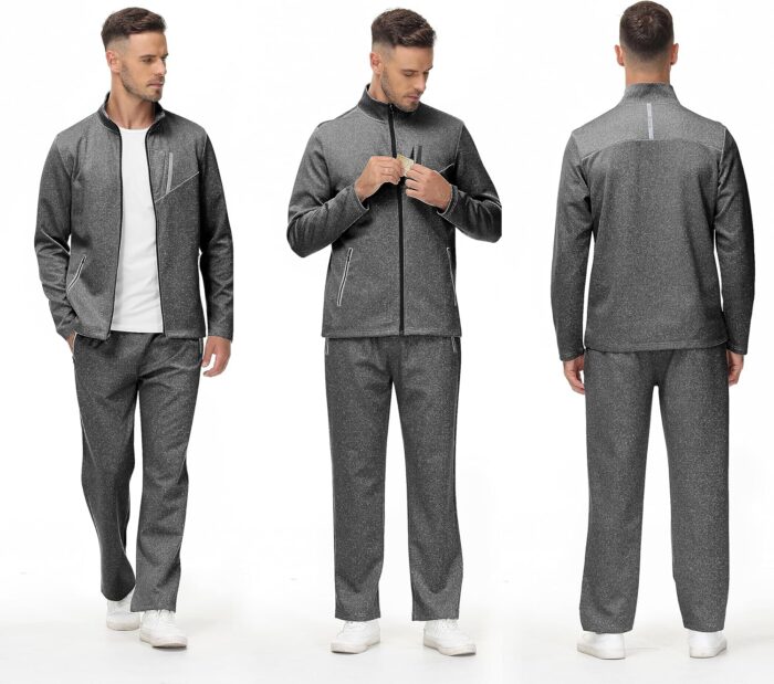 MoFiz Mens Tracksuit Jogging Sports Sweatsuit Comfortable Outfits Casual Athletic Pants Full zip Jacket 2 Piece - Image 7